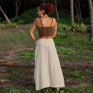 Falda Maxi de Algodón con Estampado de Mandala de Loto, Estilo Bohemio, con Abertura, para Festivales - Product Image 4