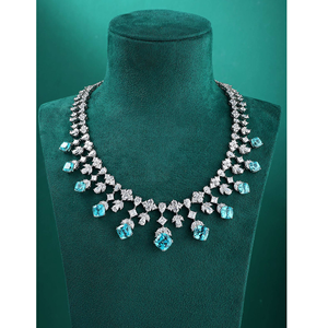 Collier pour femme en argent sterling 925 plaqué or, diamant de laboratoire certifié IGI, bijoux en ambre, luxe classique, cadeau de fête - Product Image 3