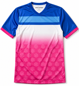 Maillot de basket-ball pour homme à col en V, imprimé par sublimation, en polyester, manches courtes, évacuation de l'humidité, séchage rapide, coupe régulière - Product Image 1