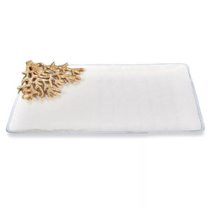 ถาดผลไม้โลหะแกะสลักสองสี ดีไซน์หรูหรา ทรงกลมและสี่เหลี่ยม พร้อมชุดอาหารเย็น - Product Image 3