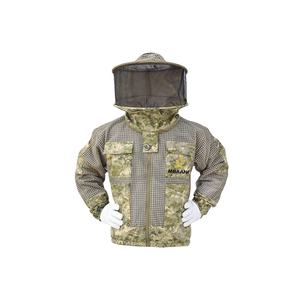 แจ็กเก็ตผึ้งสีเขียวสามชั้นพร้อมผ้าคลุมหน้ากลมทำในปากีสถานโดยอุตสาหกรรมเครื่องหนัง mbbani - Product Image 1