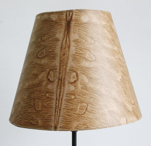 Camelon Exports Modern Brown Cotton <b>Paper</b> <b>Shade</b> Table <b>Lamp</b> with White Base and Black Stem for Gift & Home Decor - Product Image 3