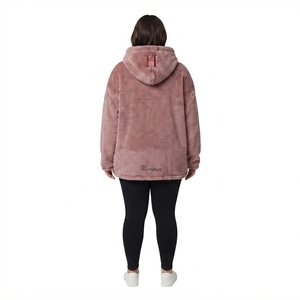 Hashbloom International <b>Women's</b> Plus Size XL <b>Teddy</b> <b>Fleece</b> 100% Polyester Sherpa Fluffy Pullover Printed Hoodie Winter Autumn - Product Image 2