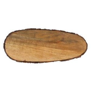 Bandeja de Servir y Plato Decorativo de Madera Estilo Art Deco Moderno, Forma Ovalada con Diseño de Plantas para Ocasiones de Regreso a Clases - Product Image 1