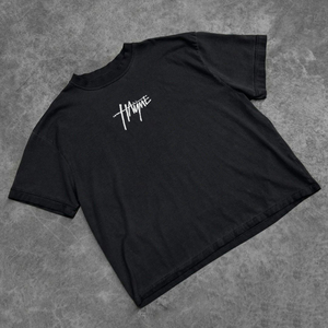 Custom Embroidered Knitted Breathable Cotton O Neck Short Sleeve Heavyweight Oversized Men's Casual Streetwear T-<b>Shirt</b> ODM - Product Image 3