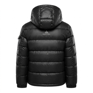 Custom One Apex Men's Black <b>Hooded</b> Puffer <b>Jacket</b> Quilted Winter Outdoor Warm Lightweight <b>Padded</b> Down <b>Jacket</b> Wholesale - Product Image 2