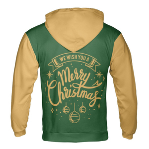 เสื้อฮู้ดฟรีเมสันแบบกำหนดเอง ขอให้คุณสุขสันต์วันคริสต์มาส ผ้าฝ้ายโพลีเอสเตอร์คุณภาพสูง ปักลาย аппліке  ไซส์ S-5XL - Product Image 3