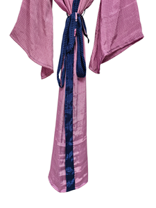 Robe en soie longue jusqu'aux chevilles, robe multicolores, robe de nuit, robe indienne vintage en soie recyclée, kimono en sari - Product Image 3