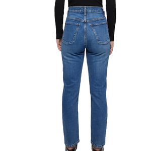 OEM /ODM Factory Hip Thigh Slim Leg <b>Blue</b> Wash <b>Women</b> High Waist Stretch Denim Pants <b>Women's</b> Premium <b>Jeans</b> Supplier Bangladesh - Product Image 2