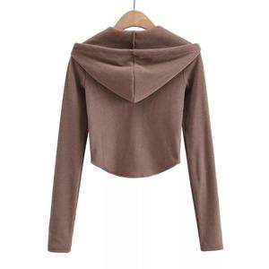 Sudadera con Capucha para Mujer, al por Mayor, Diseño Personalizado Impreso, de Algodón/Spandex, Color Sólido, Transpirable, Informal, para Invierno - Product Image 3