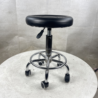 Tabouret roulant hydraulique réglable en hauteur avec assise rembourrée pour spa, massage facial, tatouage, usage professionnel (médecin, technicien) ou domestique