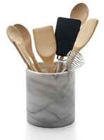 Refroidisseur à vin et support multi-usages en marbre naturel de Taïwan, garde les bouteilles au frais, sert également de rangement pour ustensiles et d'organisateur pour la cuisine
