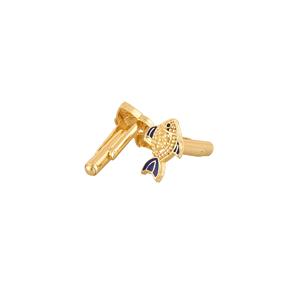 Luxury Gold Plated Fish Design Cufflinks for Men Blue Enamel Formal Shirt <b>Accessories</b> <b>Wedding</b> Business Gift Designer Cuff Links - Product Image 5