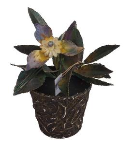 Pot de fleurs mural en métal fait main, design moderne, pour jardin et maison, usage extérieur, motif trou de terre, best-seller, décoration tendance - Product Image 1