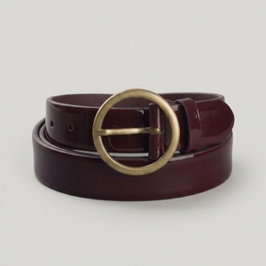OEM Classic Round Pin <b>Buckle</b> Leather <b>Belt</b> Heavyweight Solid Color Leather <b>Belt</b> <b>for</b> <b>Men</b> Wholesale Cowhide Leather <b>Belt</b> - Product Image 6