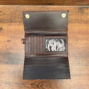 โอดีเอ็มกระเป๋าสตางค์หนังวัวแท้สำหรับผู้หญิงแบบพับสามทบทำจากหนังวัวแท้หรูหรางานตามสั่ง - Product Image 6