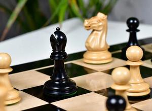 Juego de ajedrez Staunton Nimzovich vintage de 1915–1925 en ébano y madera de boj, Rey de 3.75 pulgadas con estampado en el lado del Rey, al mejor precio - Product Image 2