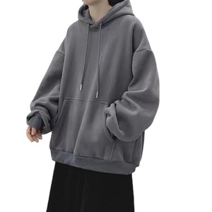 Pull d'hiver tendance pour homme, couleur unie, 100% polyester, sweat à capuche avec doublure, style manteau pour garçons - Product Image 2