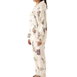 Conjuntos de invierno de talla grande personalizados unisex, sudaderas ecológicas transpirables con capucha de gran tamaño con estampado Puff, chándal sólido - Product Image 4