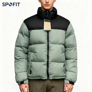 Veste matelassée légère pour homme, à blocs de couleurs, avec capuche et fermeture éclair, pour l'hiver - Product Image 4