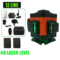 Niveau laser rotatif autonivelant 4D 360° à faisceau vert à prix abordable – Niveaux laser à lignes croisées verticales