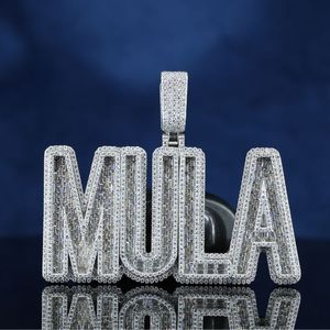 Custom S925 Silver VVS Moissanite Claw Setting Buckle Unique Hip Hop Style MULA Pendant Link Chain Fashionable Design Unisex - Product Image 5