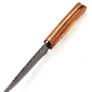 Couteau de chasse en acier Damas de qualité DIY, lame fixe à pointe tombante, manche en bois, survie en extérieur, OEM disponible à la vente - Product Image 5
