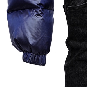 High Street New Arrival Men's Winter Denim Printed Casual Eco-Friendly Bomber Puffer Coat Cotton Filled Padded Hooded Detachable - Product Image 2