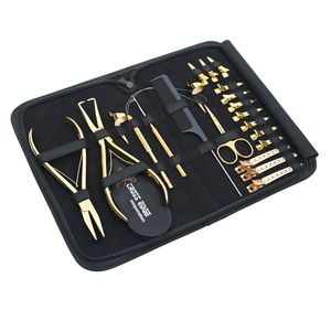 Professional Hair Extension <b>Tool</b> <b>Kit</b> Flat Beads Crimper Plier Microbead Remover Hook Threader <b>Mini</b> Scissor Rat Tail Comb Clips - Product Image 6