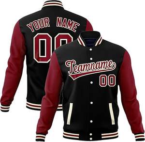 Chaquetas Bomber Varsity Bordadas Personalizadas al por Mayor para Hombre, Chaquetas de Invierno de Talla Grande para Equipos de Béisbol con Cuello Alto - Product Image 3