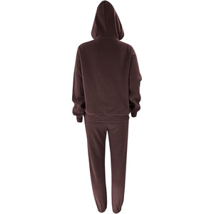 <b>Women</b> Oversized Cotton <b>Fleece</b> Sweatshirt <b>Joggers</b> Set Premium Tracksuit Casual Winter Wear Loose Fit Solid Color Matching Trouser - Product Image 5