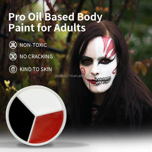 Payaso Blanco Negro Rojo Rueda de maquillaje Crema de efecto especial Pintura facial mezclable para Goths Joker Zombie Vampire Skeleton - Product Image 3