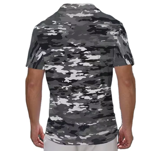 Men's Short-Sleeve for Shirt Enzyme Wash Striped Pattern 100% Cotton Anti-Wrinkle Casual Gray White Stylish Easy - Product Image 2