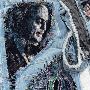 EXITO INTL Gothic Ripped Denim Pants Pockets Straps <b>Men's</b> Distressed Streetwear Style Elastic Baggy for Wash <b>Drawstring</b> - Product Image 6