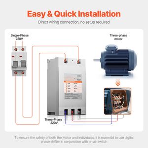 Convertitore Trifase/Monofase 15HP 53A 220V, Invertitore di Fase Digitale, Ingresso/Uscita 220V, Corrente di Uscita 8A, 60Hz, Uso Residenziale - Product Image 6