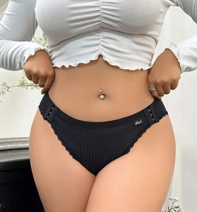 Braguitas de Tanga de Cintura Alta con Encaje Floral para Mujer - Ropa Interior Transpirable de Nylon/Algodón Ecológica para Uso Diario - Product Image 1