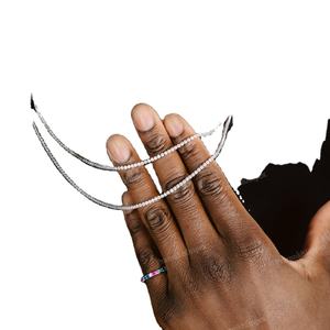 Collar de Tenis con Micro Moissanita de 2 mm, Claridad VVS, Certificado GRA, para Mujer, Oro Rosa, Blanco o Amarillo de 10K, 14K o 18K, Estilo Hip Hop - Product Image 1