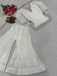 Tela de Seda Satén Coreana 100% Pura con Bordado Intenso, Cómoda y Elegante, Conjuntos de Salwar Kameez / KURTI de SIE - Product Image 6