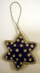 Ornements de Noël en broderie Zari en forme de chaussette et d'étoile, produits magnifiques pour la décoration de la maison - Product Image 2