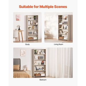 Étagère de rangement et de présentation en bois à 5 niveaux, large, autoportante et haute, pour livres et objets - Product Image 6