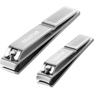 Coupe-ongles ultra-affûtés et robustes pour doigts et orteils, ensemble de coupe-ongles avec étui en métal visible, couleur argent - Product Image 2