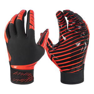 Red Embossed Pattern Outdoor Sports Gloves With Non Slip Palm For Football Use - Product Image 4