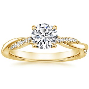 Bague classique en or, style diamant étincelant, élégante, romantique, pour fiançailles, mariage, bijoux de mariée - Product Image 3