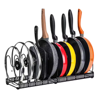 Support de rangement extensible et réglable en acier au carbone pour couvercles de casseroles, multifonctionnel, durable et moderne pour salon