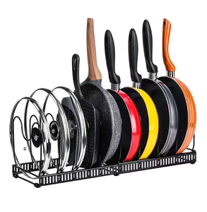 Support de rangement extensible pour casseroles et couvercles de cuisine, organisateur de placard réglable pour ustensiles de cuisson, étagère de cuisine - Product Image 3