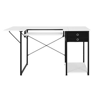Multipurpose Sewing Machine <b>Table</b> <b>with</b> Drawers <b>Foldable</b> Side Shelf Adjustable Shelf Steel <b>Legs</b> Computer Desk - Product Image 1