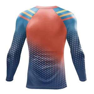Fabricantes OEM de Rashguards al por mayor, Rashguard de sublimación personalizado para hombre, protección solar, poliéster/nailon, secado rápido, transpirable - Product Image 6