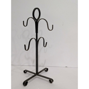 Retro Metal Mug Holder Stand With Curved Hooks For Kitchen Countertop <b>Storage</b> Rack Single Tier Durable Design - Product Image 5