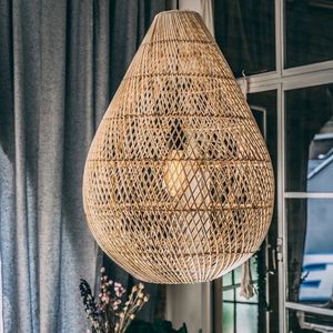 Natural Handwoven Rattan Pendant <b>Light</b> Rustic Decorative Design for Home <b>Dining</b> Room Cafe - Product Image 4