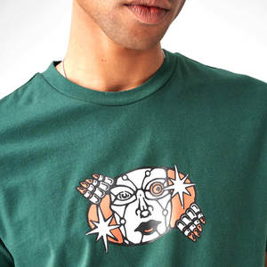 Camiseta de Lona para Hombre, Mezcla de Poliéster y Algodón, Corte Regular, con Serigrafía Personalizada en la Parte Delantera, Precio al por Mayor, Camiseta Premium Informal de Verano - Product Image 4